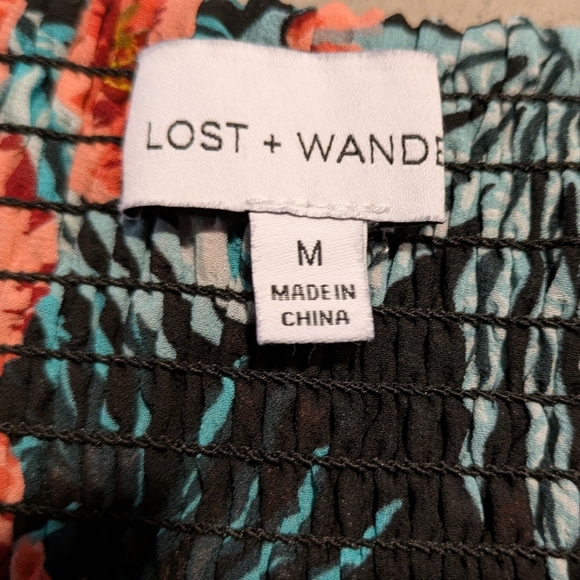 Lost + Wander Womens Black Tropical Floral Fit & Flare Dress Size M Like New! - Picture 12 of 12